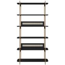 Ver imagem 3 de Estante Livreiro Home Office e Mesa Escrivaninha Industrial Indy A03 Nero Dourado - Lyam Decor