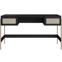 Ver imagem 4 de Estante Livreiro Home Office e Mesa Escrivaninha Industrial Indy A03 Nero Dourado - Lyam Decor