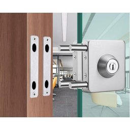 Fechadura Quadrada de Pressão em Inox para Porta Vidro - Vidro/alvenaria - 3