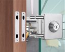 Ver imagem 3 de Fechadura Quadrada de Pressão em Inox para Porta Vidro - Vidro/alvenaria