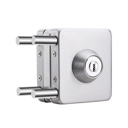 Fechadura Quadrada de Pressão em Inox para Porta Vidro - Vidro/alvenaria - 1