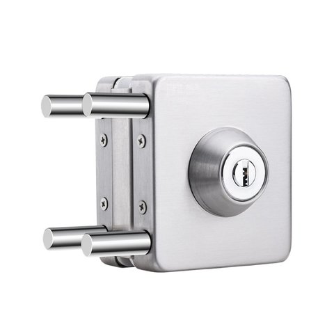 Fechadura Quadrada de Pressão em Inox para Porta Vidro - Vidro/alvenaria