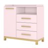 Guarda-Roupa e Cômoda Infantil de Bebê Estrela Cadente Rosê - Henn - 3