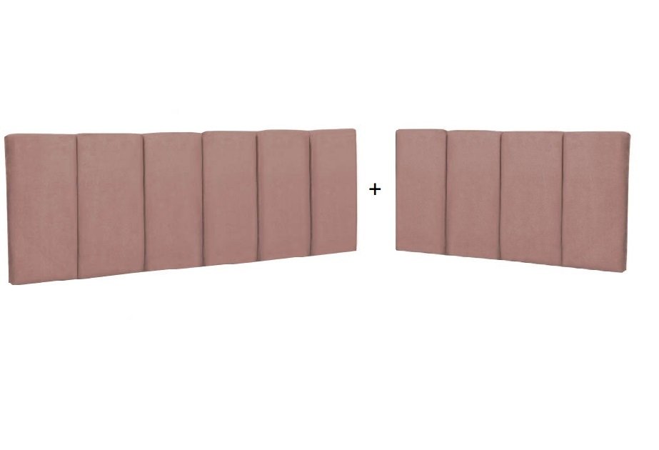 Cabeceira em L para Cama Box Solteiro Proteção Lateral Estofada - Rose Suede - 5