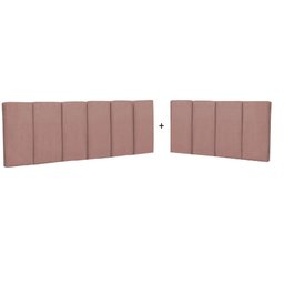 Cabeceira em L para Cama Box Solteiro Proteção Lateral Estofada - Rose Suede - 5