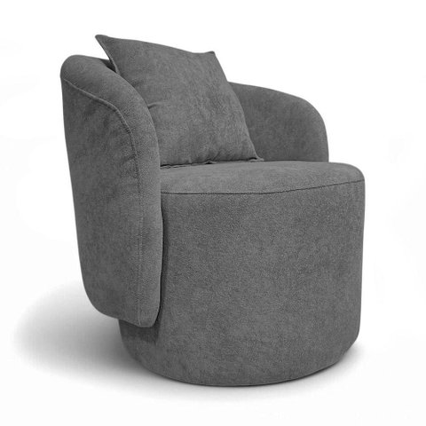 Poltrona Decorativa para Sala Quarto Aisha Orgânica Élpis Móveis Boucle Cinza