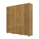 Ver imagem 1 de Roupeiro 100% MDF Canadá 223cm 6 Gavetas e 6 Portas - Nature/Brisa Vila Rica