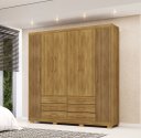 Ver imagem 3 de Roupeiro 100% MDF Canadá 223cm 6 Gavetas e 6 Portas - Nature/Brisa Vila Rica