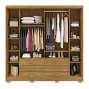 Ver imagem 4 de Roupeiro 100% MDF Canadá 223cm 6 Gavetas e 6 Portas - Nature/Brisa Vila Rica