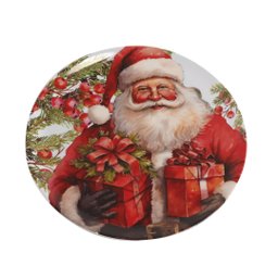 Jogo 4 Pratos Sobremesa Melamina Prime Estampa Natalina - Magizi - 4