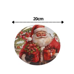 Jogo 4 Pratos Sobremesa Melamina Prime Estampa Natalina - Magizi - 3