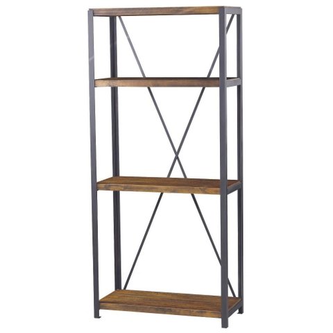 Estante Houston Madeira Rustic Brown Estrutura em Grafite 179cm -38373