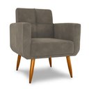 Ver imagem 2 de Poltrona Decorativa para Sala Lilian Veludo Cappuccino