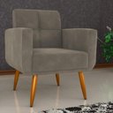 Ver imagem 1 de Poltrona Decorativa para Sala Lilian Veludo Cappuccino