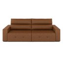Ver imagem 6 de Sofá Retrátil 3 Lugares 204cm 2 Módulos Nero com Usb Couro Manchado Claro G52 - Gran Belo