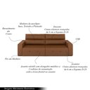 Ver imagem 3 de Sofá Retrátil 3 Lugares 204cm 2 Módulos Nero com Usb Couro Manchado Claro G52 - Gran Belo