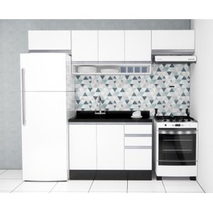 Cozinha Modulada Branco Fosco 100% Mdf