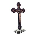 Ver imagem 2 de Crucifixo Cruz Medalha de São Bento Mesa e Parede Madeira 15 Cm