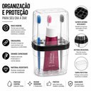 Ver imagem 3 de Yeet Porta Escova e Creme Dental com Tampa Encaixável Organizador Translúcido