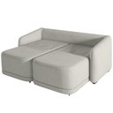 Ver imagem 3 de Sofá Cama para Sala de Estar 3 Lugares 236cm Montserrat K01 Linho Cinza - Lyam Decor