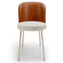 Ver imagem 2 de Kit 4 Cadeiras Sala de Jantar Estofada Gavi Arena L02 Couríssimo Camel Linho Cru Lyam Decor