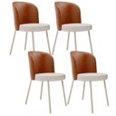 Ver imagem 1 de Kit 4 Cadeiras Sala de Jantar Estofada Gavi Arena L02 Couríssimo Camel Linho Cru Lyam Decor