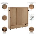 Ver imagem 3 de Guarda Roupa Casal 221cm 3 Portas Madeira Maciça Nira Tauari F07 - Mpozenato