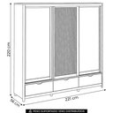 Ver imagem 4 de Guarda Roupa Casal 221cm 3 Portas Madeira Maciça Nira Tauari F07 - Mpozenato