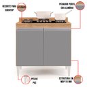 Ver imagem 6 de Kit Armário Aéreo e Balcão para Cooktop de Cozinha 02 Portas Diana 80 cm - D’Rossi Castanho e