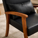 Ver imagem 2 de Kit 2 Poltronas Jade Tecido Corino para Sala de Estar Moderna Decorativa:preto