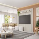 Ver imagem 1 de Painel para TV até 70 Polegadas Maragogi 1 Prateleira 100% MDF Off White - Permobili