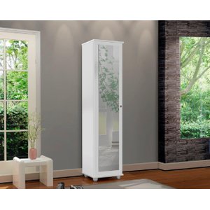 Sapateira / Multiuso MARR 1 Porta Com Espelho Prateleiras Internas Cor Branco JA