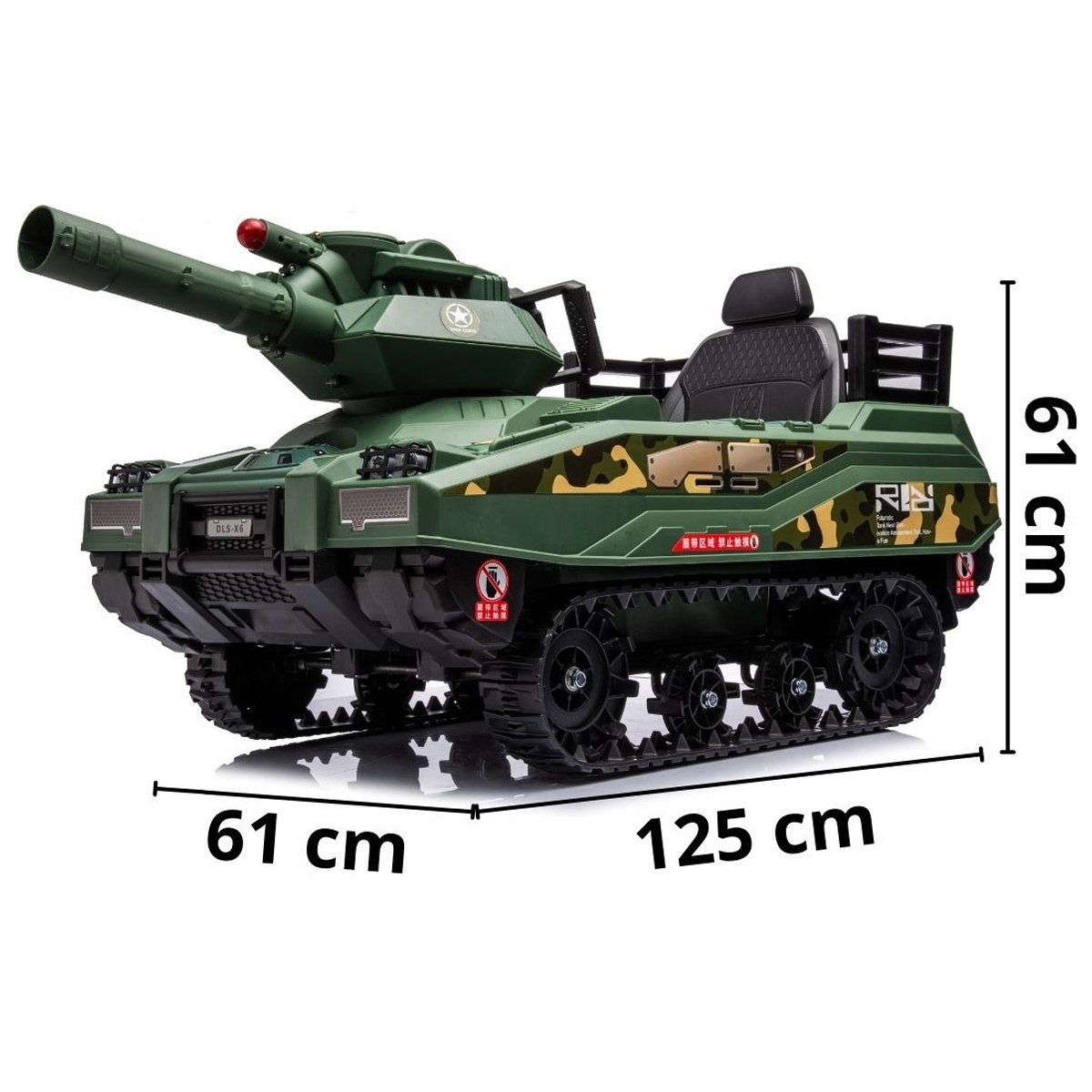 Mini Carro Elétrico Infantil Tanque Guerra 12V Munição Controle Musica Verde Brinqway Bw-279 BW-279  - 2