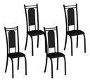 Ver imagem 1 de Kit 4 Cadeiras Paris Corino Preto Tubo Martelado