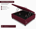 Ver imagem 2 de Base Box Baú Solteiro 88x188 Suede Vinho