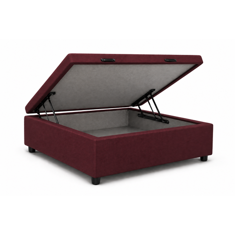 Base Box Baú Solteiro 88x188 Suede Vinho
