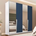Ver imagem 1 de Guarda Roupa Casal 4 Portas e 4 Gavetas com Espelho 240847 Linha Porto Politorno Móveis