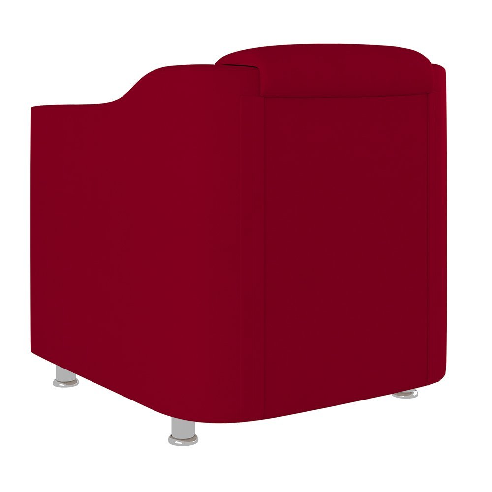 Kit 2 Poltronas Decorativas Reforçada Consultório Sala Suede Cor:Vermelho - 4