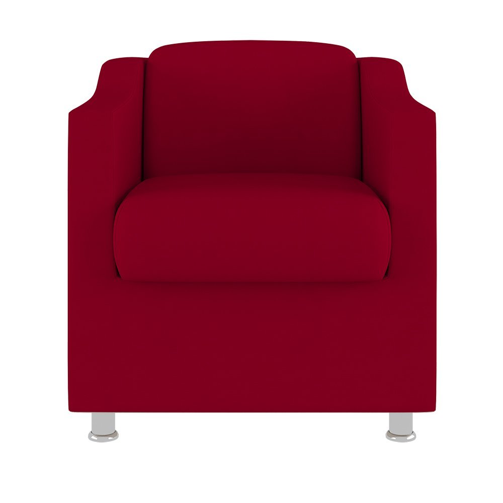 Kit 2 Poltronas Decorativas Reforçada Consultório Sala Suede Cor:Vermelho - 3