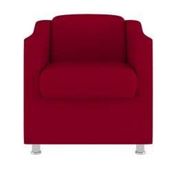 Kit 2 Poltronas Decorativas Reforçada Consultório Sala Suede Cor:Vermelho - 3