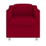 Kit 2 Poltronas Decorativas Reforçada Consultório Sala Suede Cor:Vermelho - 3