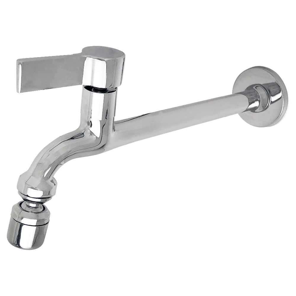 Torneira Tanque Reta Metal Bico Móvel Parede 18cm 1/4v C70 - 1