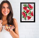 Ver imagem 1 de Quadro Decorativo Elegante para Cozinha - Melancia 24x18cm:moldura Preta