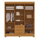 Ver imagem 5 de Guarda Roupa Casal Bolívia com Espelho 6 Portas 100% MDF Linhamobília Cinamomo