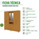 Ver mais imagens de Guarda Roupa Casal Bolívia com Espelho 6 Portas 100% MDF Linhamobília Cinamomo