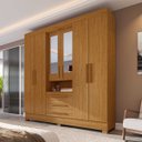Ver imagem 1 de Guarda Roupa Casal Bolívia com Espelho 6 Portas 100% MDF Linhamobília Cinamomo
