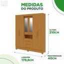 Ver imagem 4 de Guarda Roupa Casal Bolívia com Espelho 6 Portas 100% MDF Linhamobília Cinamomo