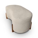 Ver imagem 4 de Puff Orgânico Curvo Pé de Madeira Decorativo para Sala Confortável e Reforçado Bouclé