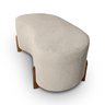 Puff Orgânico Curvo Pé de Madeira Decorativo para Sala Confortável e Reforçado Bouclé - 4