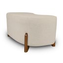 Ver imagem 3 de Puff Orgânico Curvo Pé de Madeira Decorativo para Sala Confortável e Reforçado Bouclé